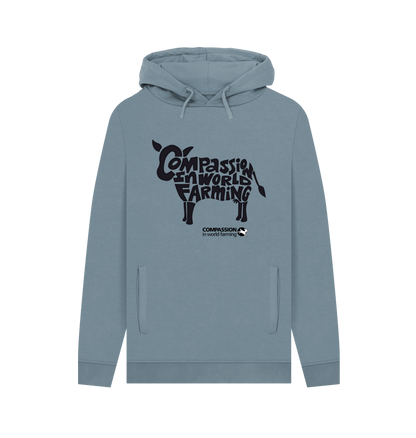 Stone Blue Printed Hoody Front