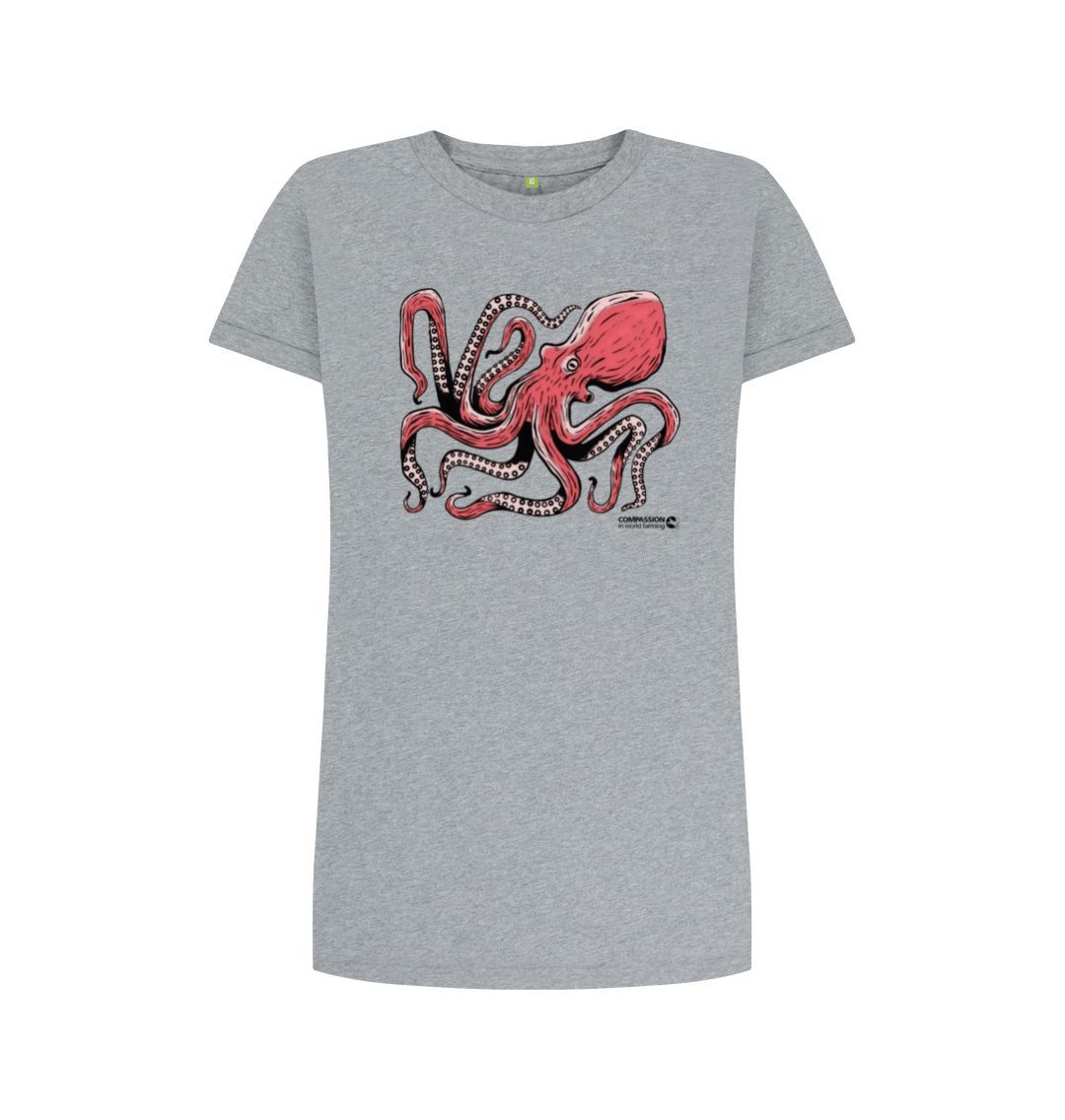 Athletic Grey Women's Octopus T-Shirt Dress