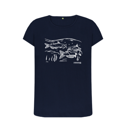 Navy Blue Printed T-shirt Front