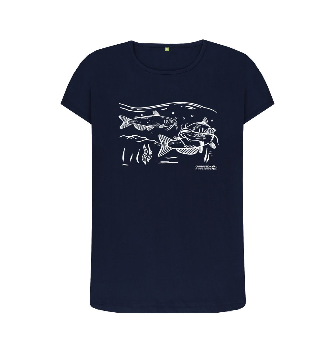 Navy Blue Women's Catfish T-shirt
