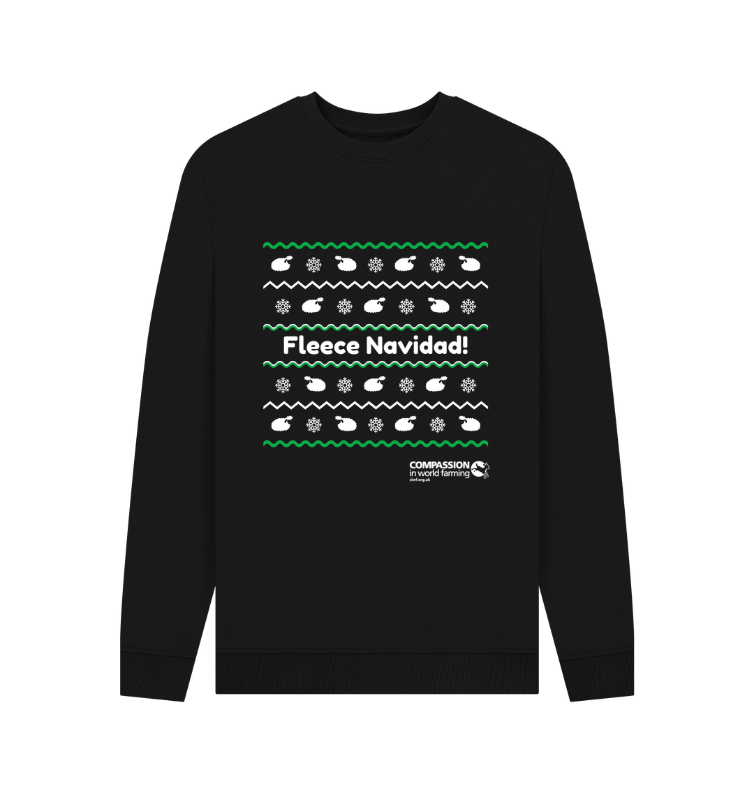 Black Printed Sweater Front