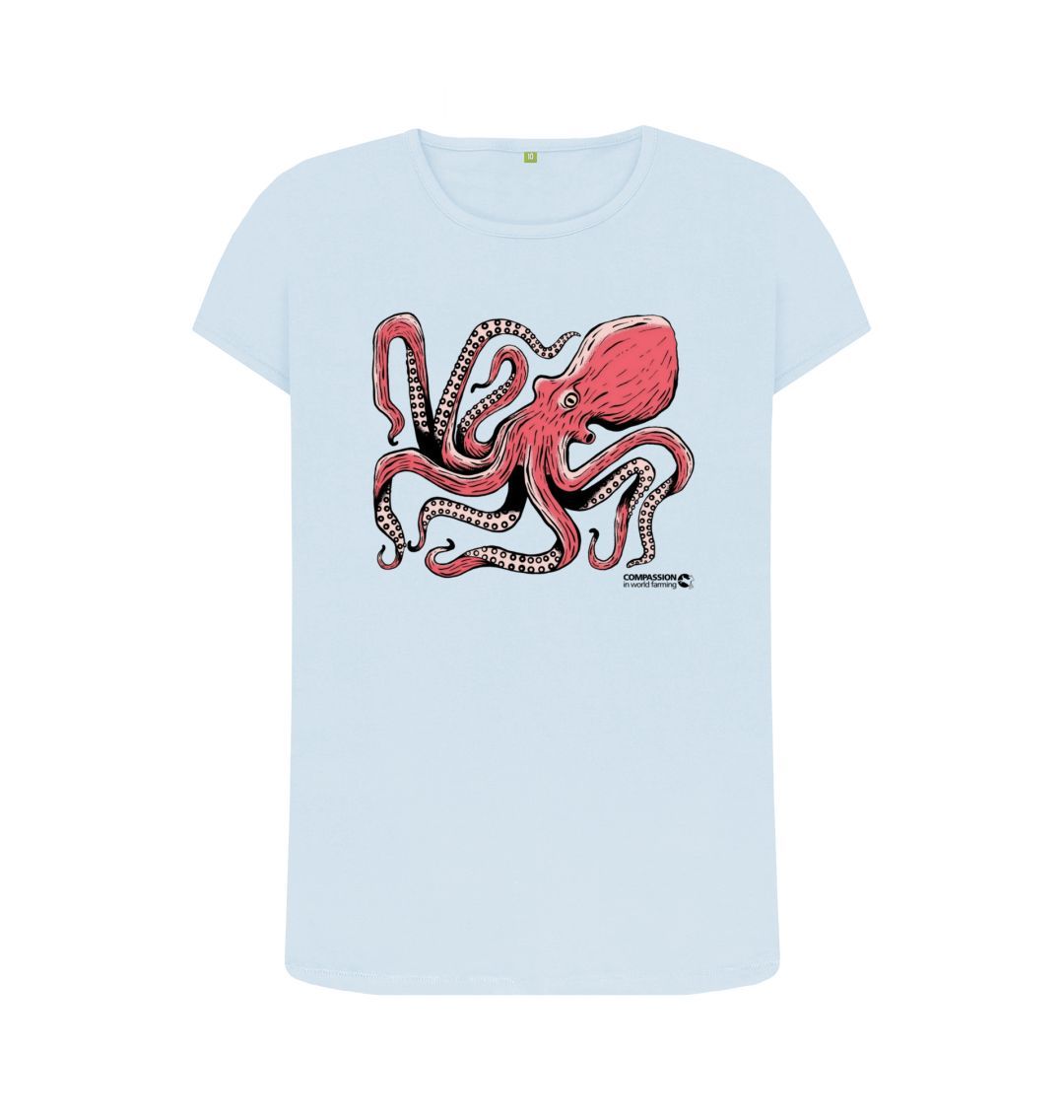 Sky Blue Women's Octopus T-Shirt