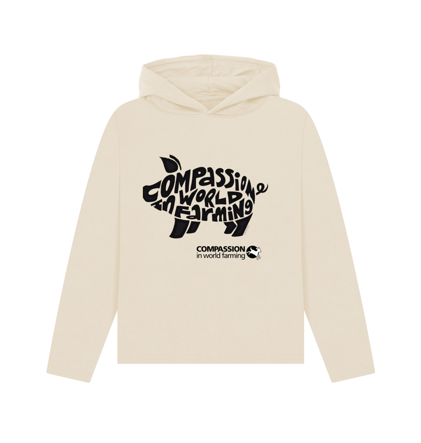 Oat Printed Hoody Front