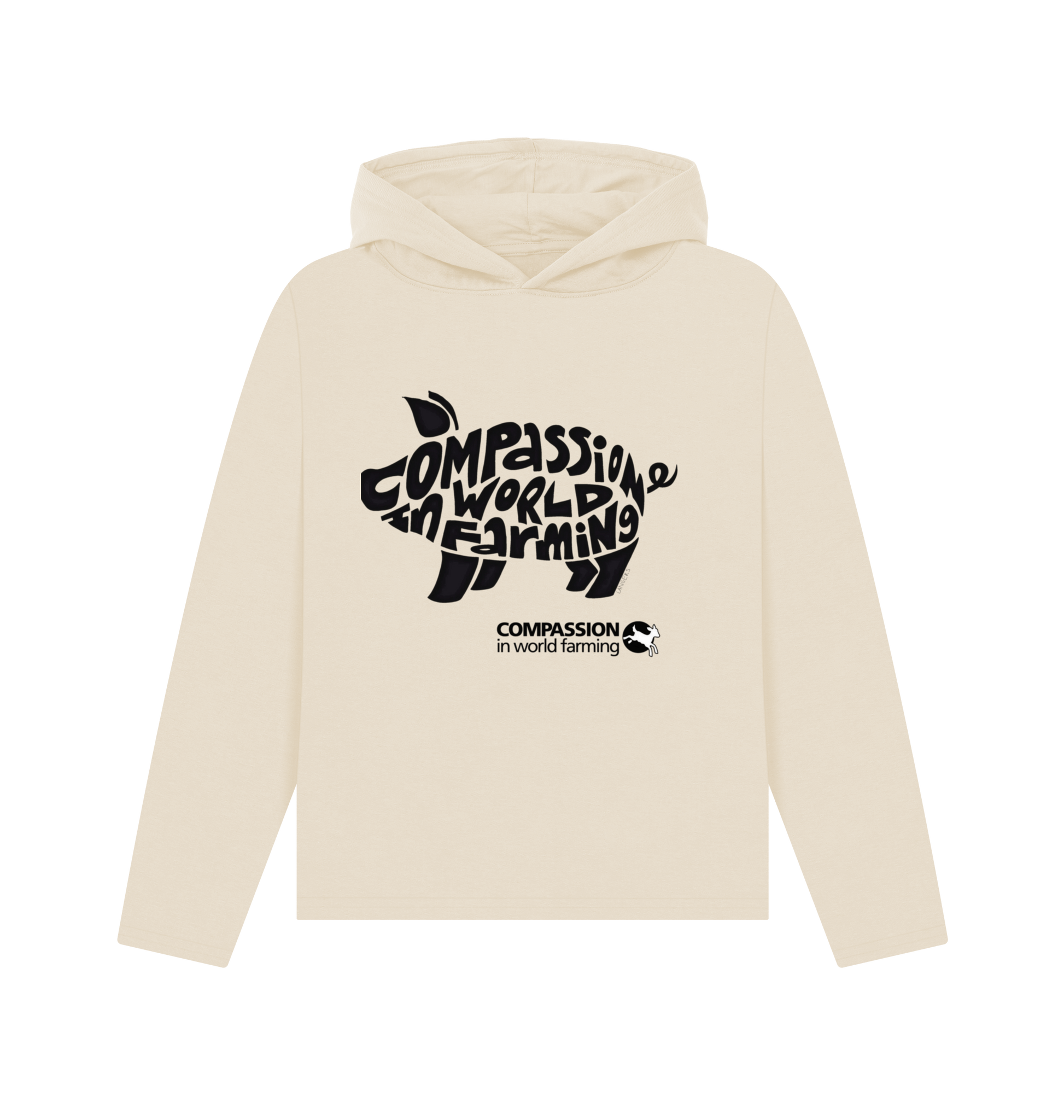 Oat Printed Hoody Front