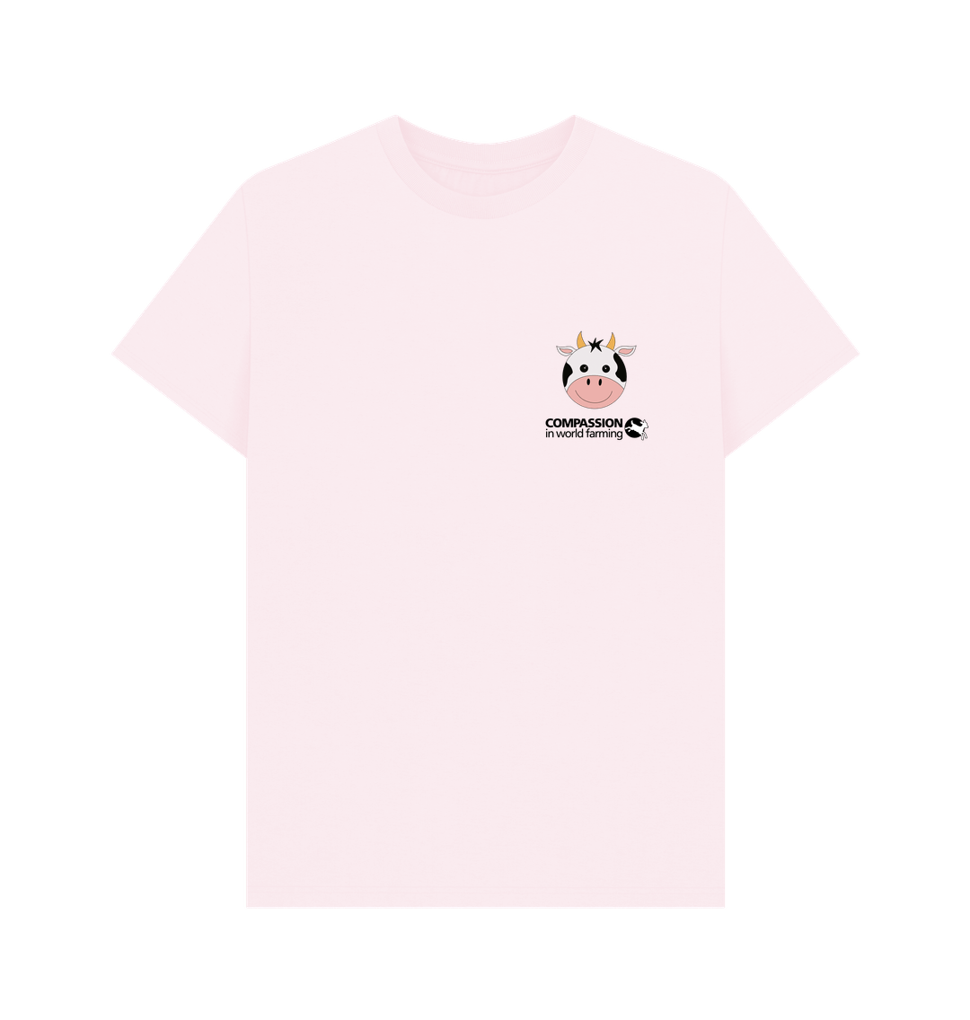 Pink Fields not factories Cow Men's T-shirt