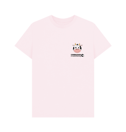 Pink Fields not factories Cow Men's T-shirt