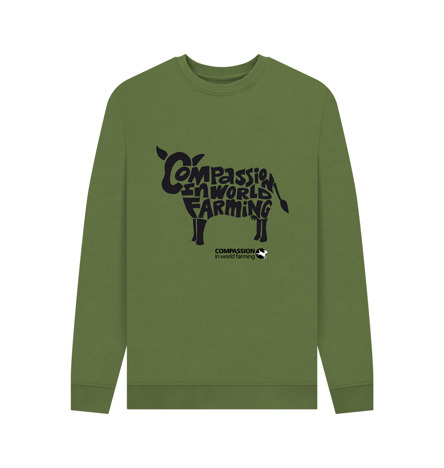 Khaki Printed Sweater Front