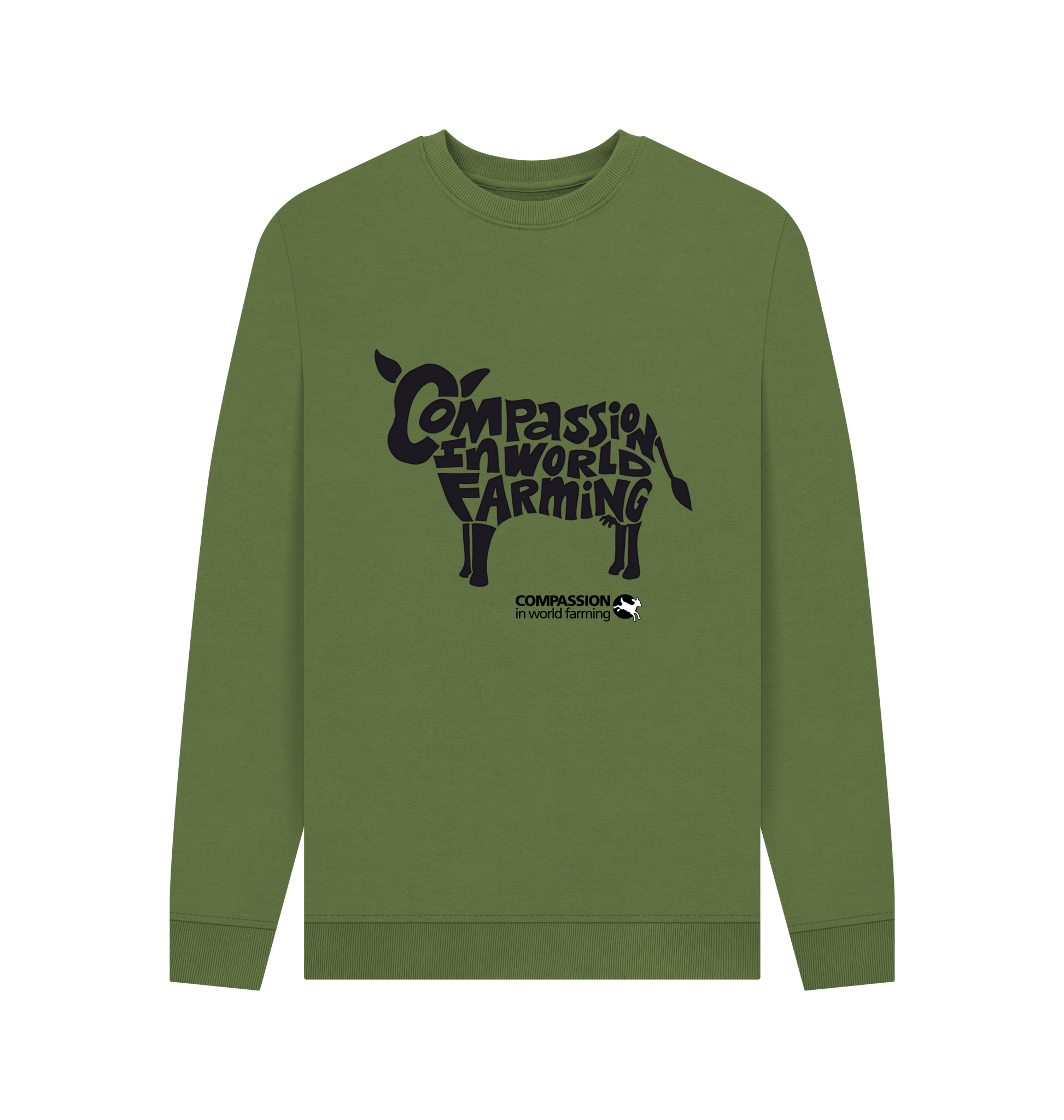 Khaki Printed Sweater Front