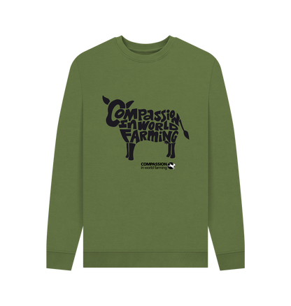 Khaki Printed Sweater Front