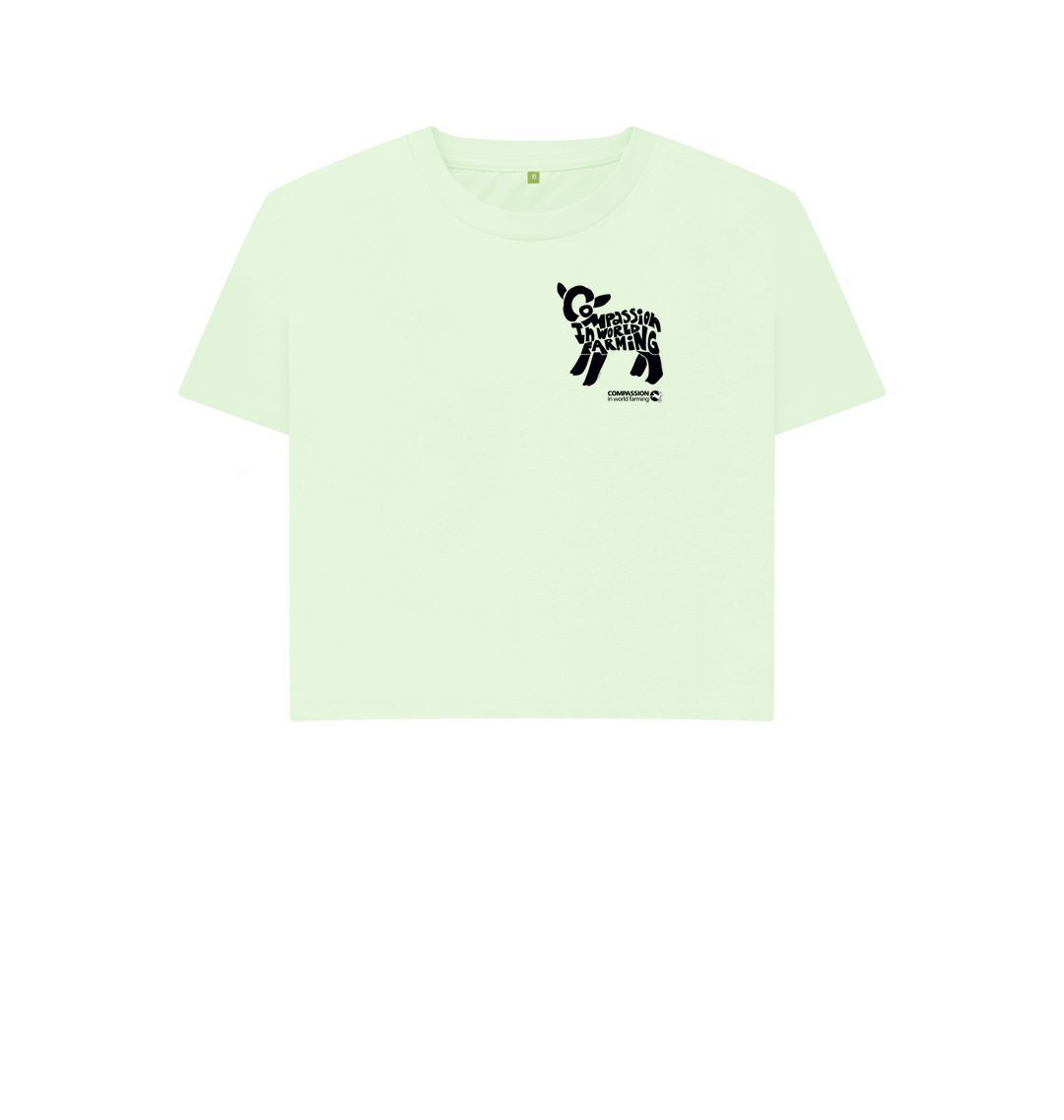 Pastel Green Women's Compassion Lamb Boxy T-Shirt