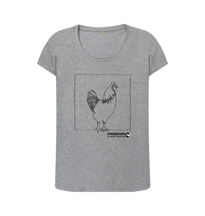 Athletic Grey Women's Chicken Scoop Neck T-Shirt