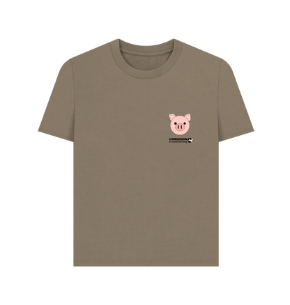 Willow Fields Not Factories Pig Women's oversized t-shirt