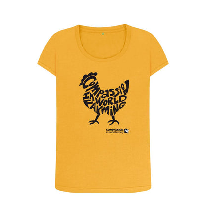 Mustard Women's Compassion Chicken Scoop Neck T-Shirt