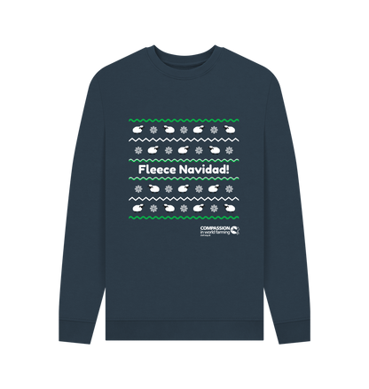 Navy Blue Printed Sweater Front