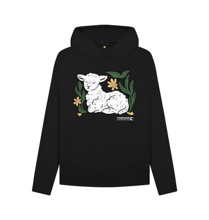 Black Women's Lamb Relaxed Fit Hoodie