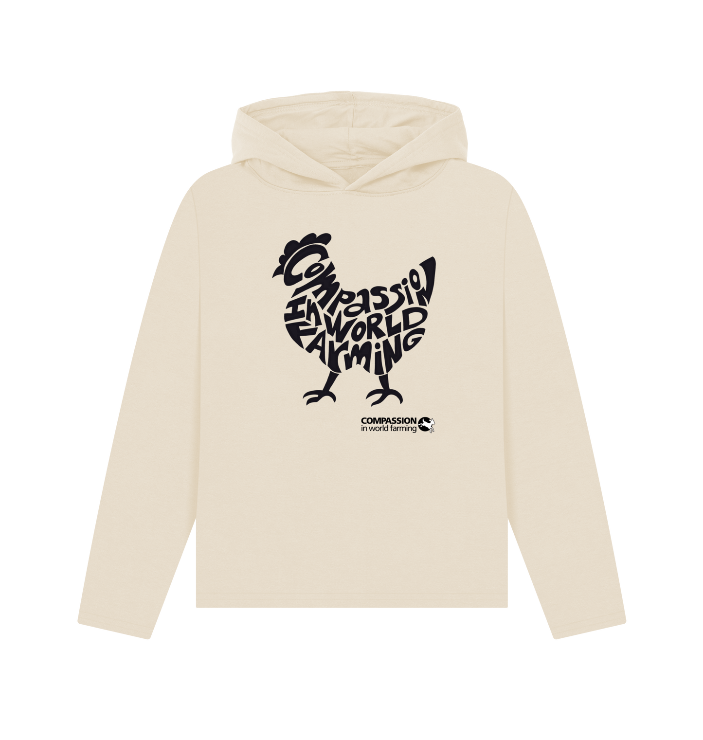 Oat Printed Hoody Front