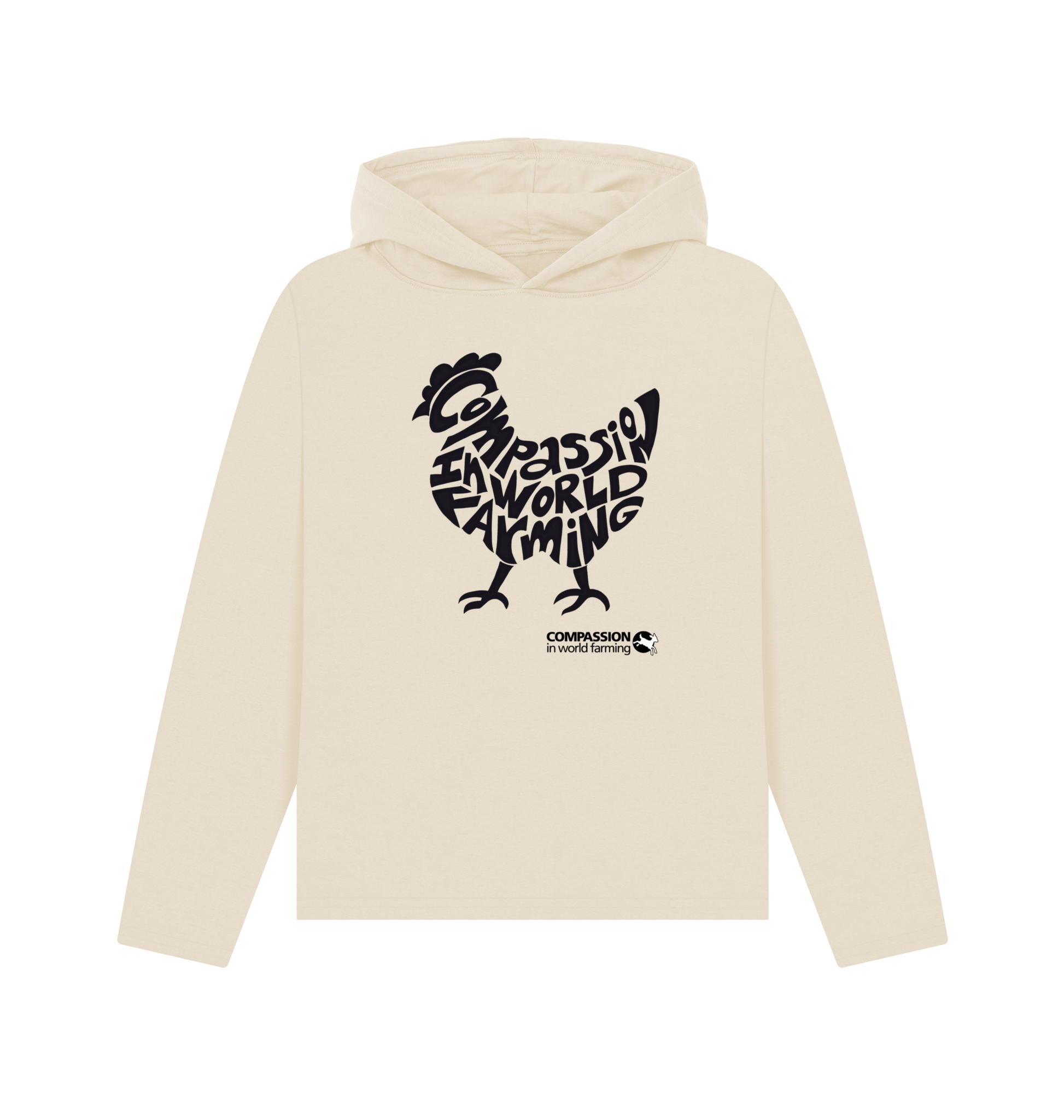 Oat Printed Hoody Front