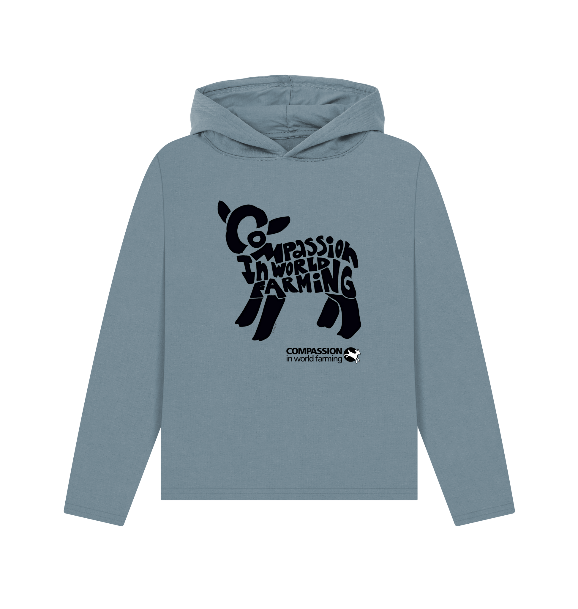 Stone Blue Printed Hoody Front