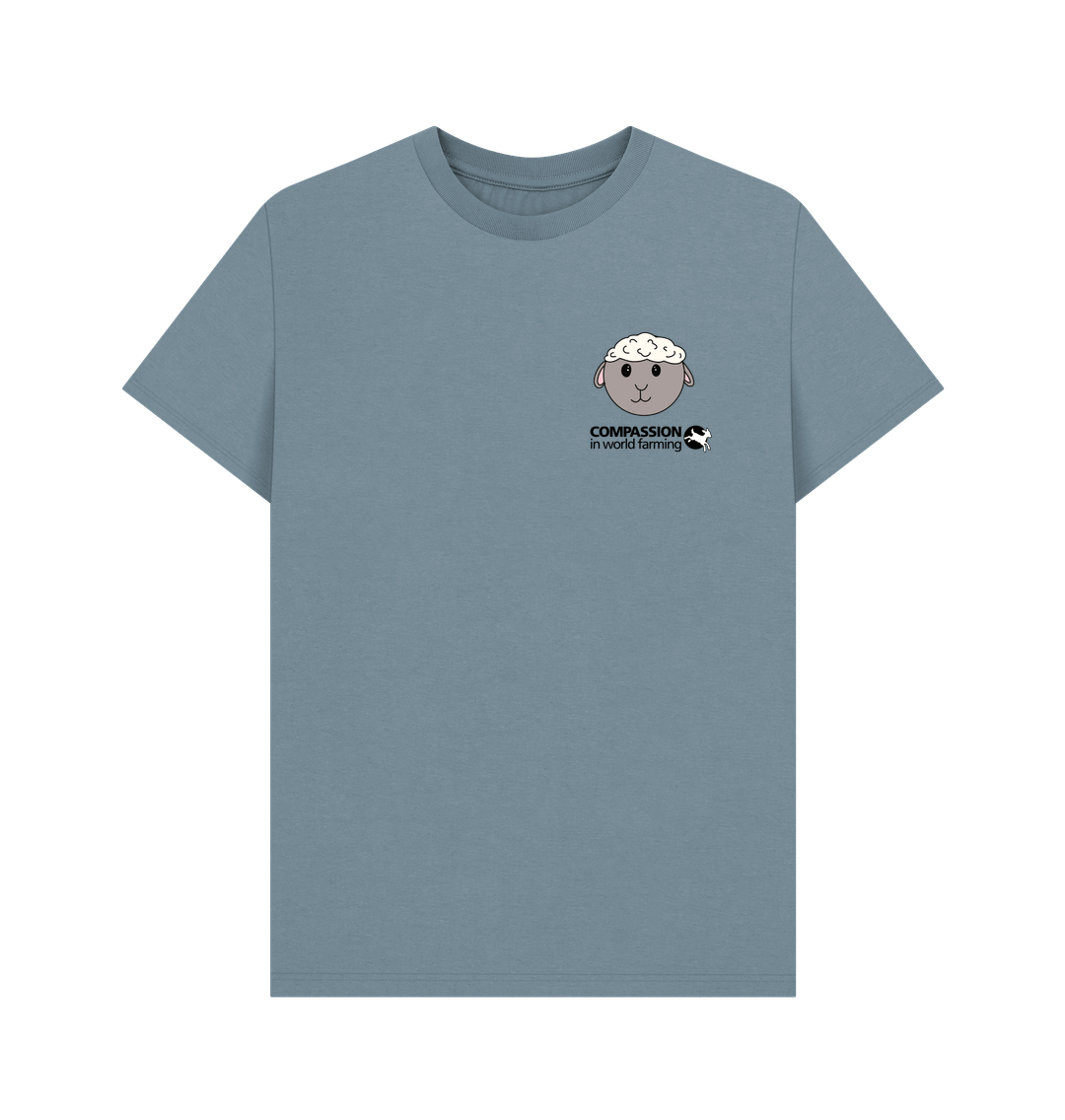 Stone Blue Fields not factories Sheep Men's T-shirt