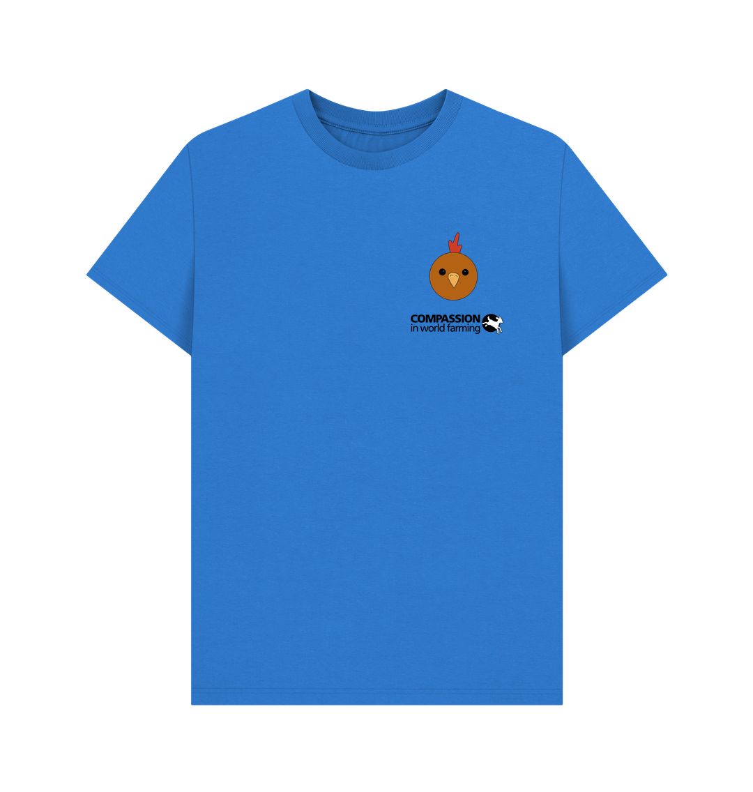 Bright Blue Fields Not Factories Hen Men's T-shirt