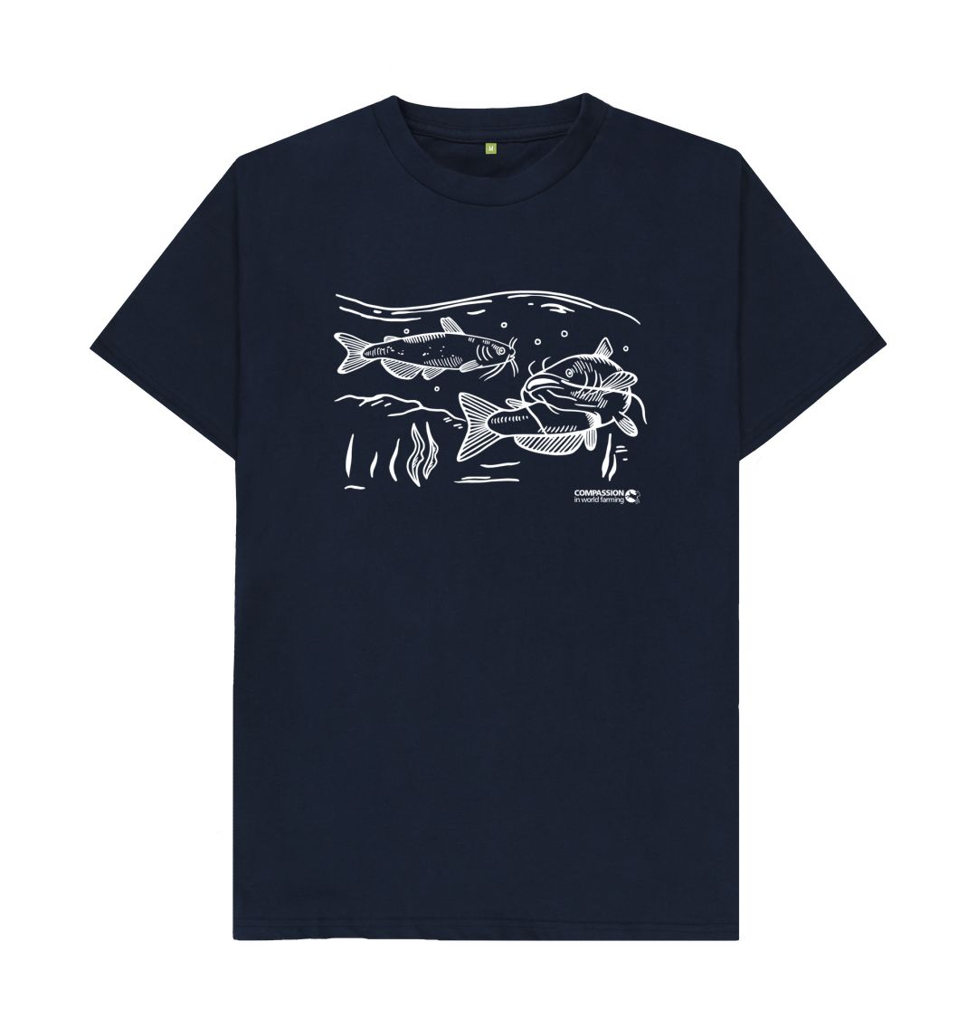 Navy Blue Men's Catfish T-shirt