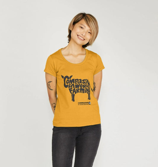 Women's Compassion Cow Scoop Neck T-Shirt