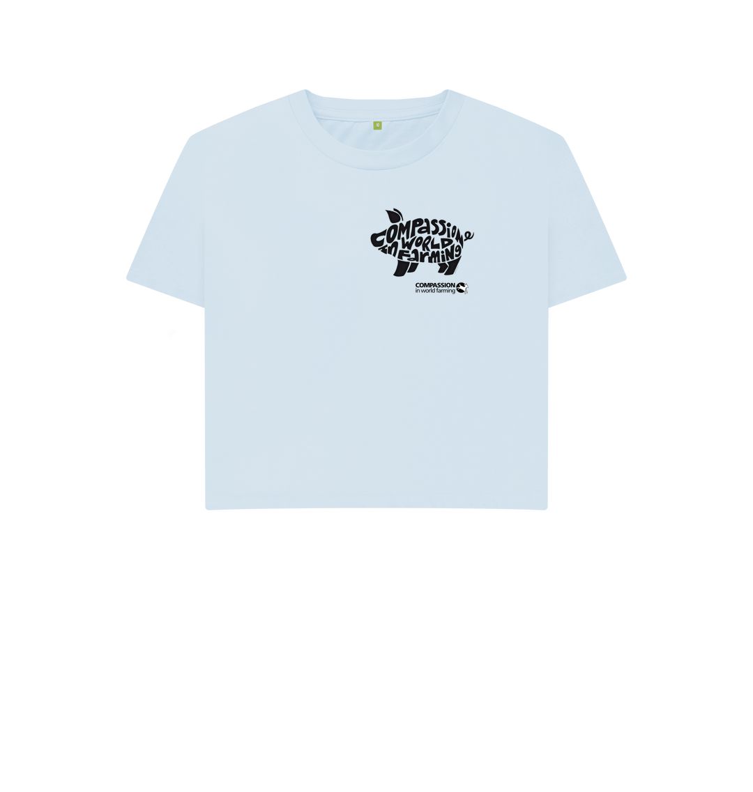 Sky Blue Women's Compassion Pig Boxy T-Shirt