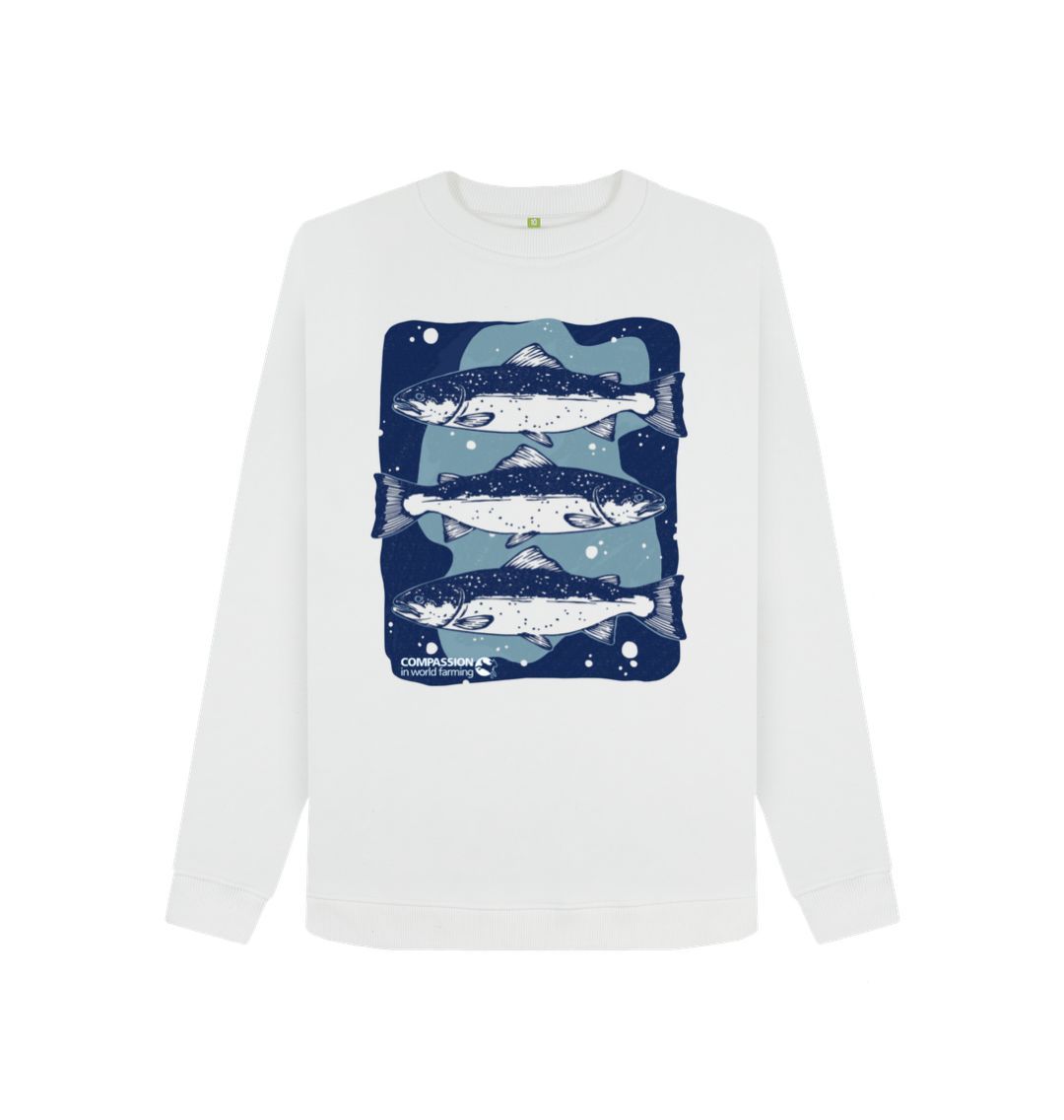 White Women's Salmon Jumper