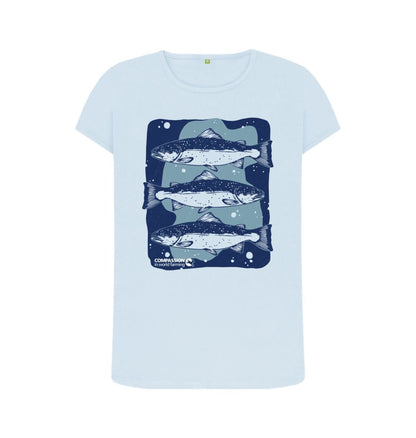 Sky Blue Women's Salmon T-shirt