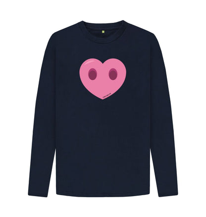 Navy Blue Men's Compassion Heart Long Sleeve T-Shirt