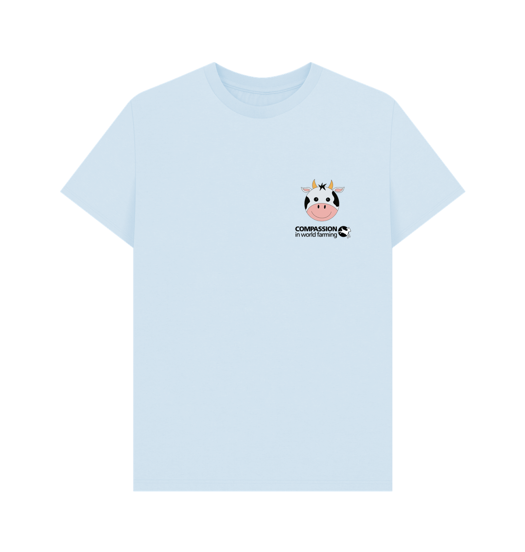 Sky Blue Fields not factories Cow Men's T-shirt