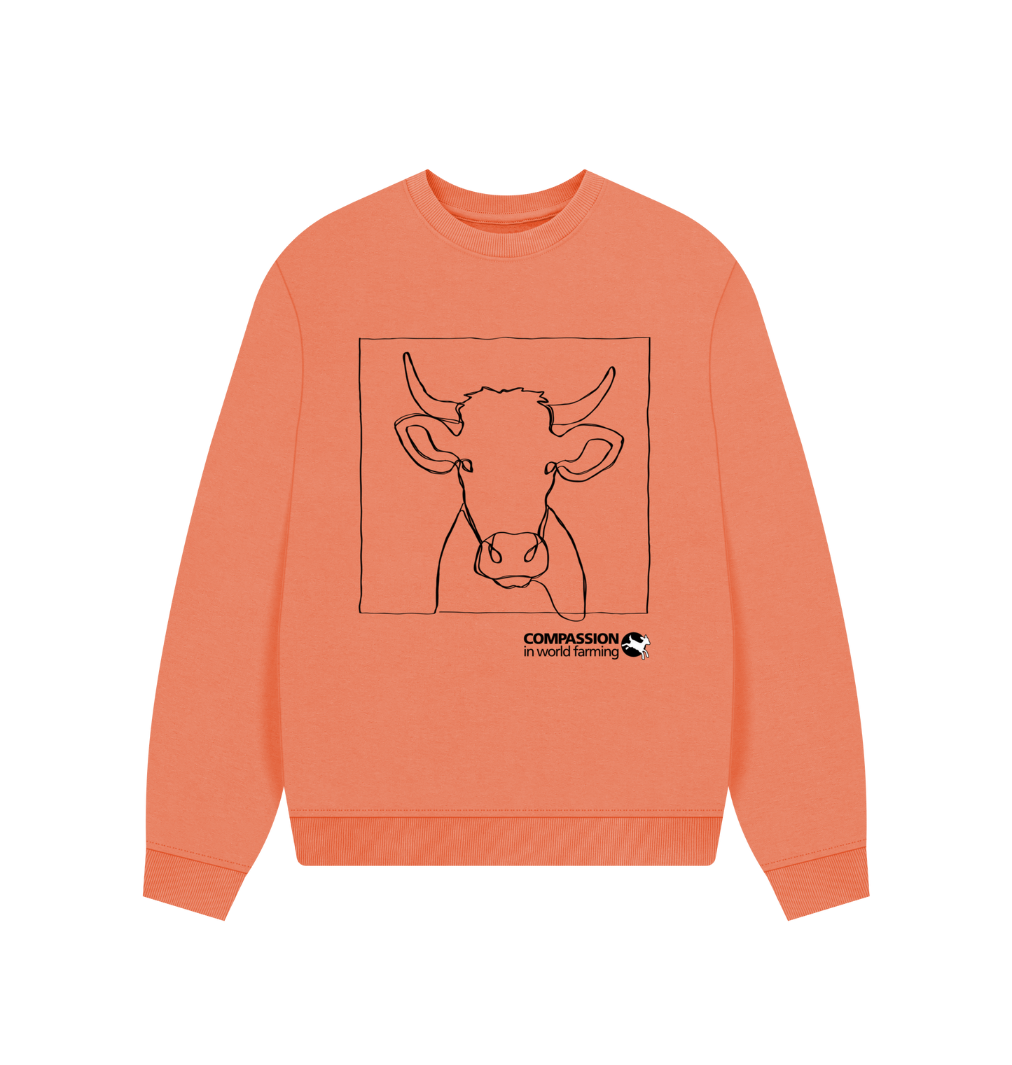 Apricot Printed Sweater Front