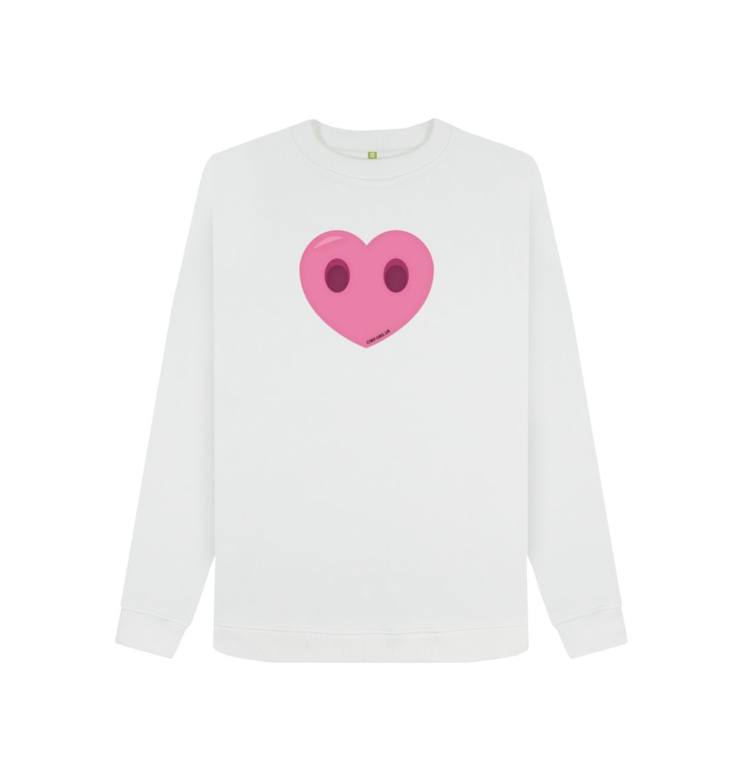 White Women's Compassion Heart Jumper