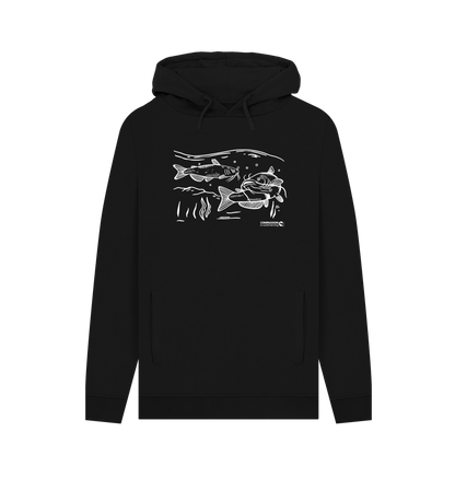 Black Printed Hoody Front