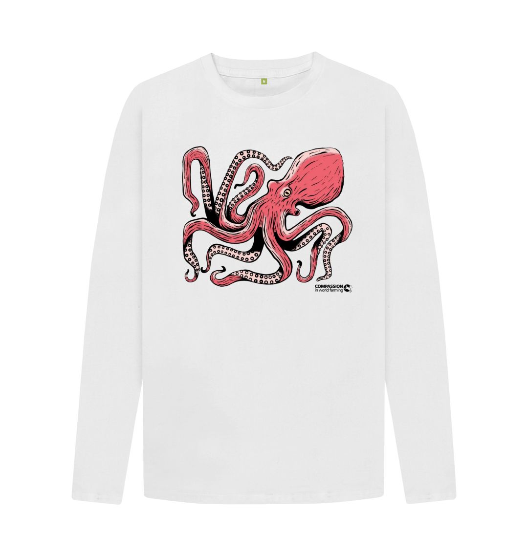 White Men's Octopus Long Sleeve