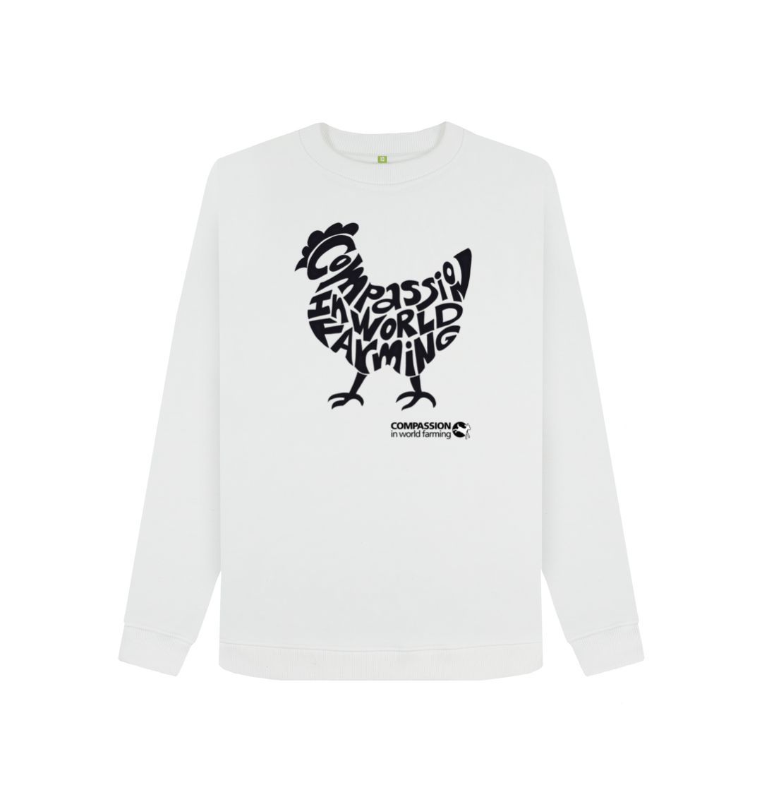 White Women's Compassion Chicken Jumper