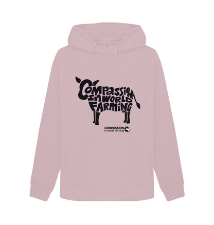 Mauve Women's Compassion Cow Hoodie