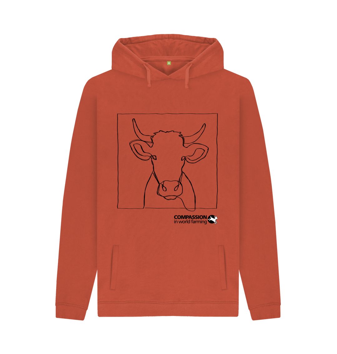 Rust Men's Cow Hoodie