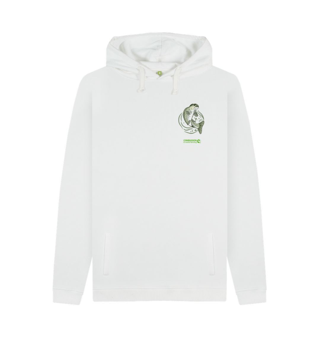 White Men's Carp Pocket Hoodie