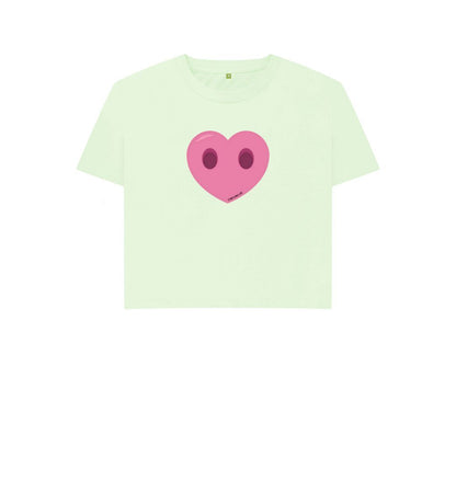 Pastel Green Women's Compassion Heart Boxy T-Shirt