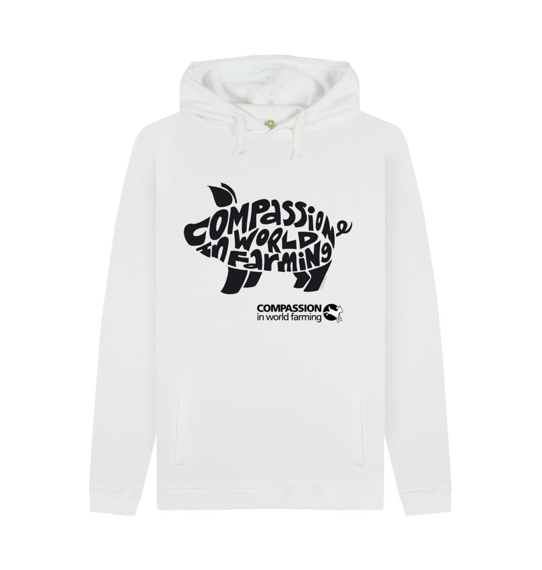 White Men's Compassion Pig Hoodie