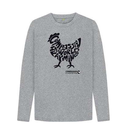 Athletic Grey Men's Compassion Chicken Long Sleeve T-Shirt