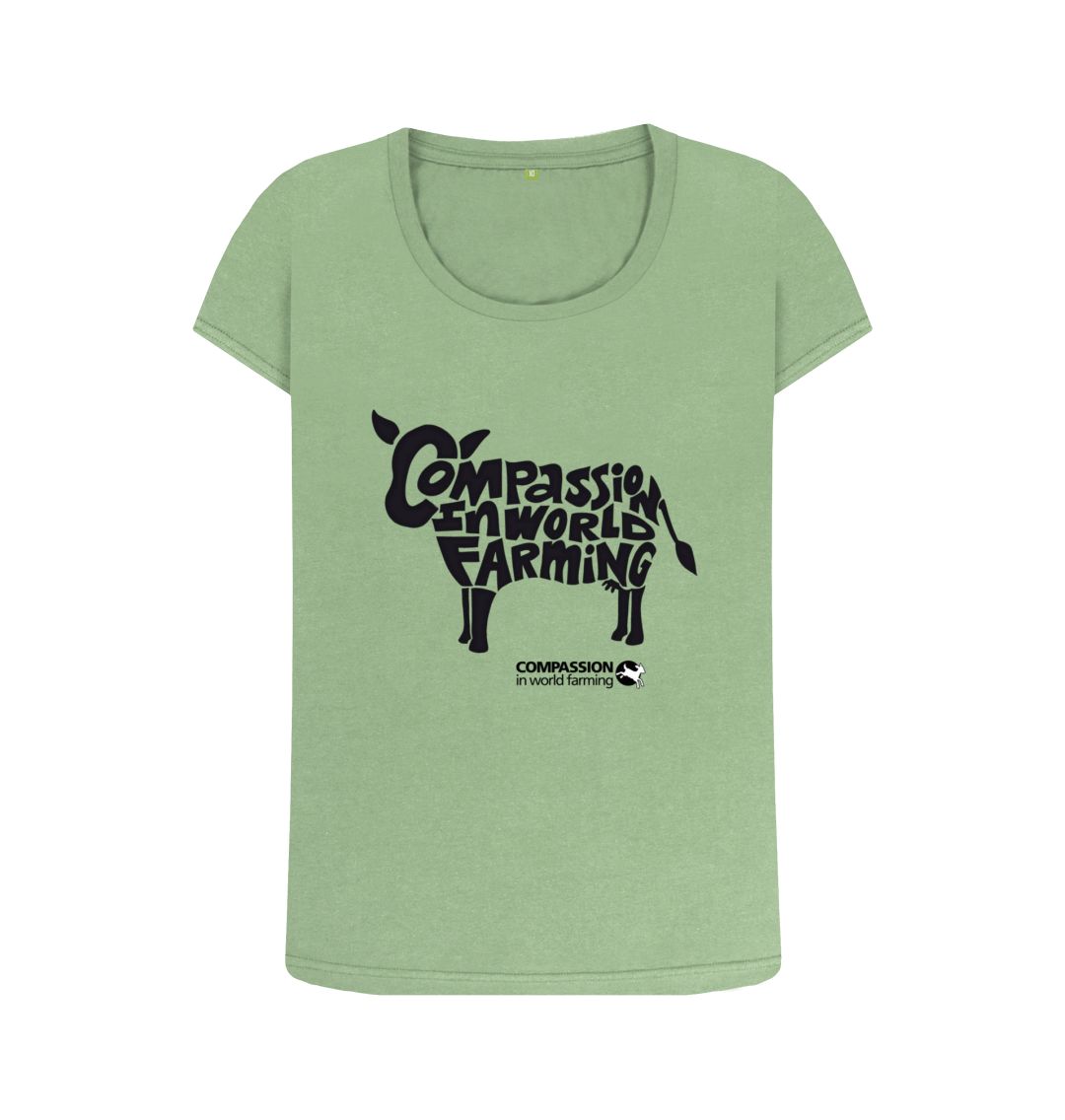 Sage Women's Compassion Cow Scoop Neck T-Shirt