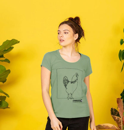 Women's Chicken Scoop Neck T-Shirt