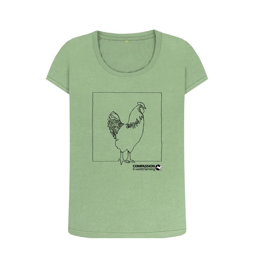 Sage Women's Chicken Scoop Neck T-Shirt