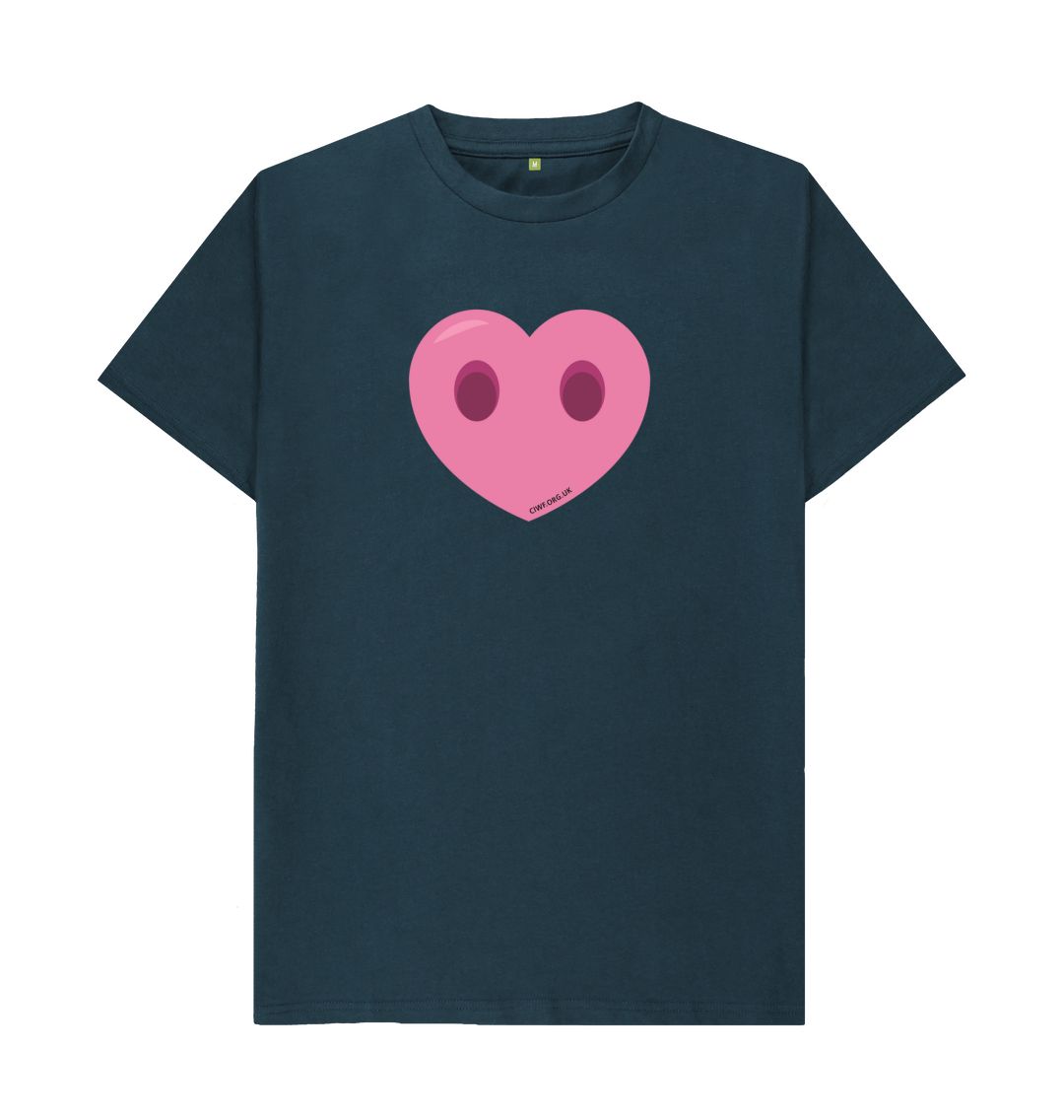 Denim Blue Men's Compassion Heart T-Shirt