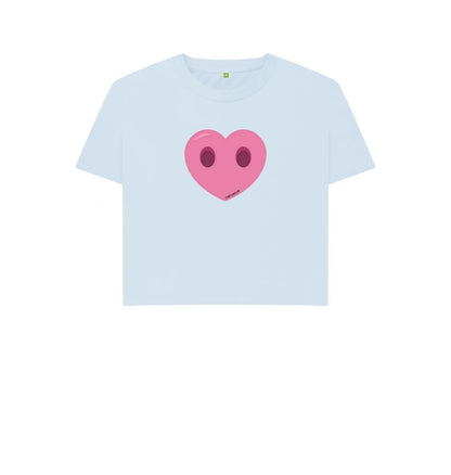 Sky Blue Women's Compassion Heart Boxy T-Shirt