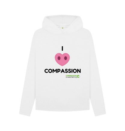 White Women's Compassion Relaxed Fit Hoodie