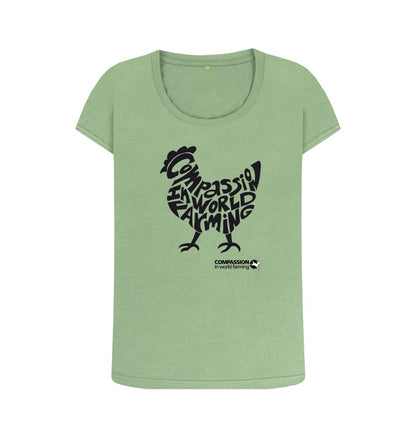 Sage Women's Compassion Chicken Scoop Neck T-Shirt