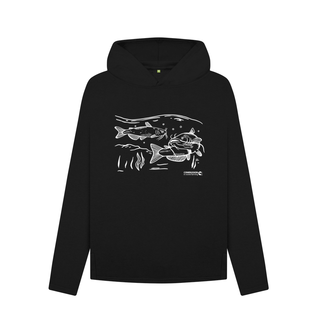 Black Printed Hoody Front
